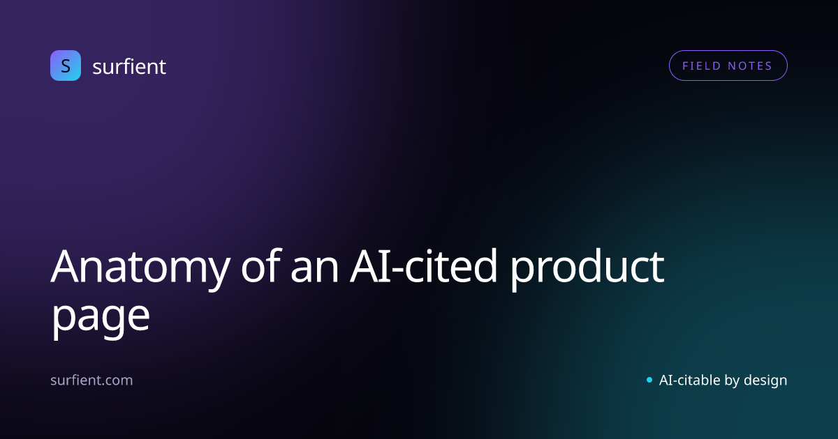 Anatomy of an AI-cited product page — Surfient