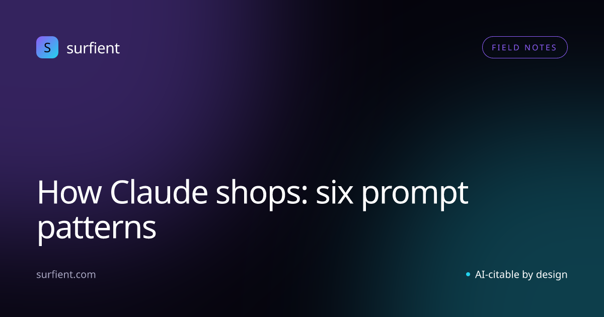 How Claude shops: six prompt patterns — Surfient