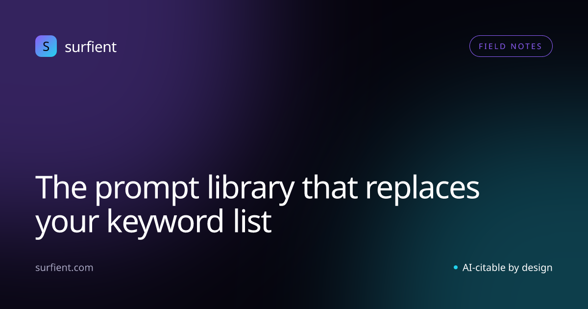 The prompt library that replaces your keyword list — Surfient